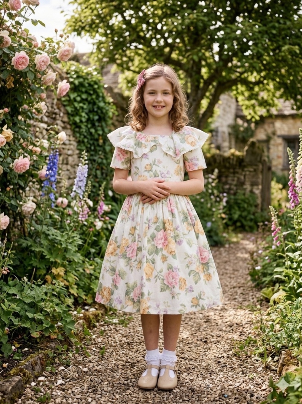 Sandy’s Girls Vintage Floral Print Size 12